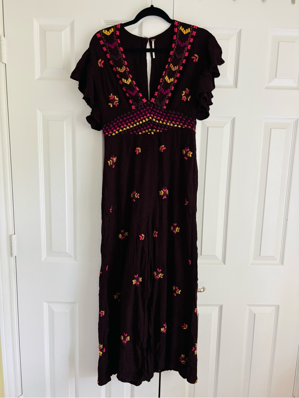 Free People Embroidered Jumpsuit